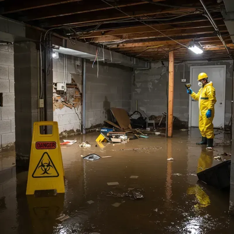 Flooded Basement Electrical Hazard in Waupaca County, WI Property